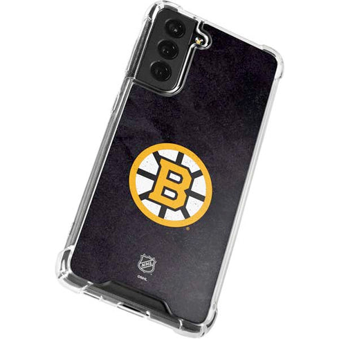 NHL Boston Bruins Distressed Galaxy S21 FE Clear Case